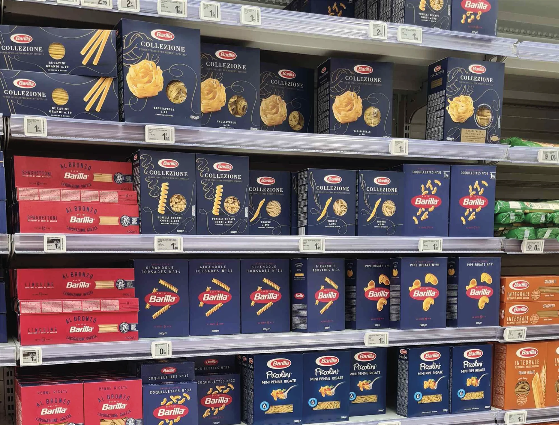 Pâtes Barilla en rayon