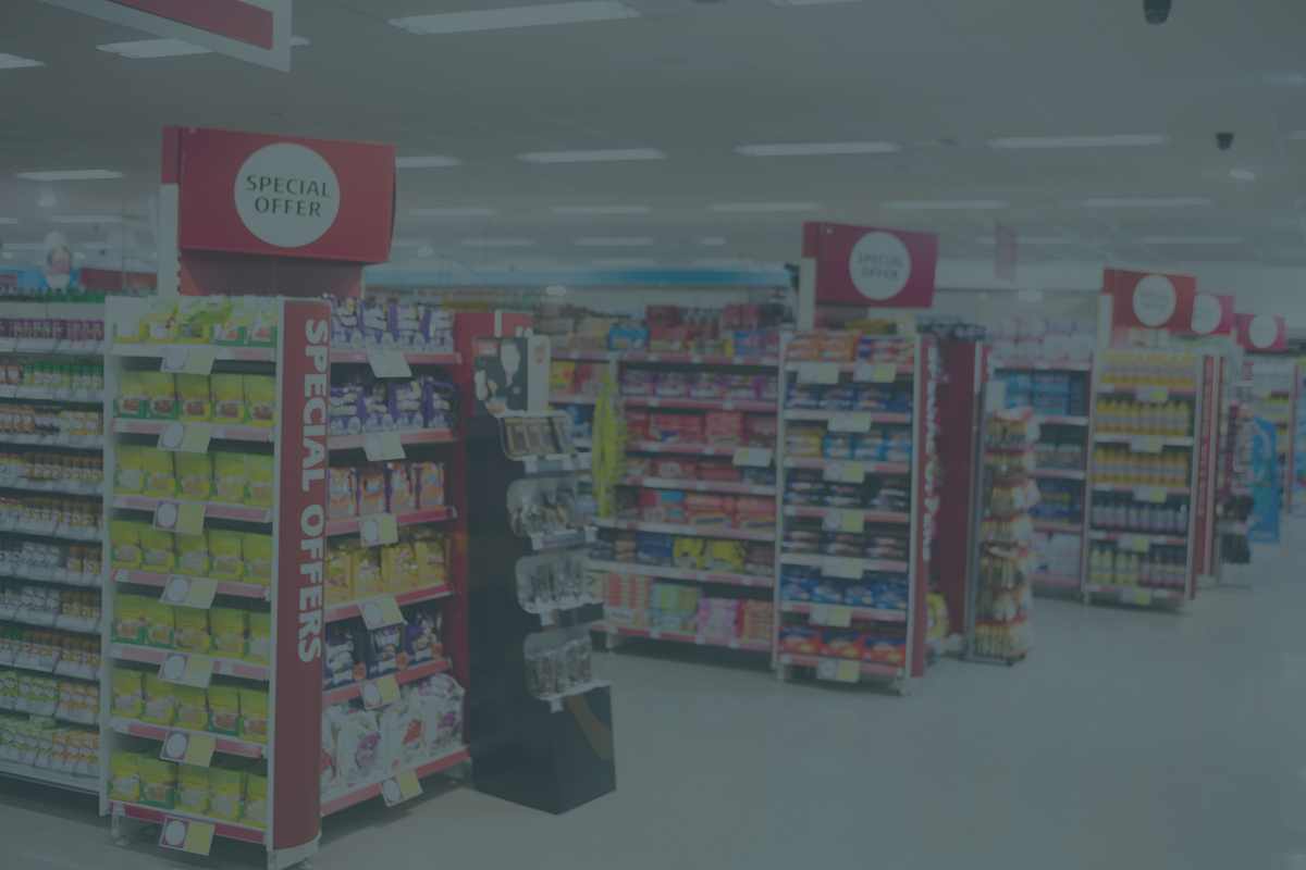 Afbeelding van een schap in een supermarkt