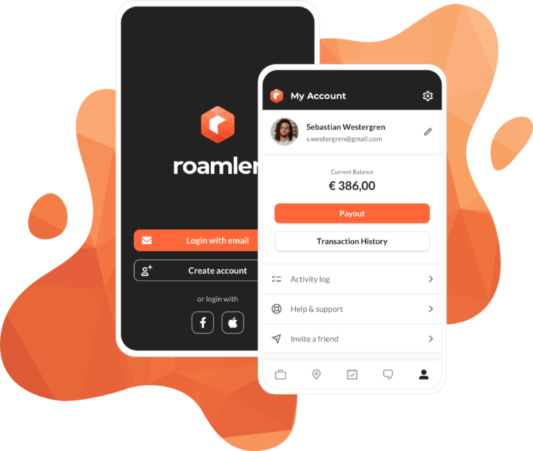 Roamler App Guthaben. Einfache und schnelle Auszahlung auf dein Bankkonto oder PayPal Konto