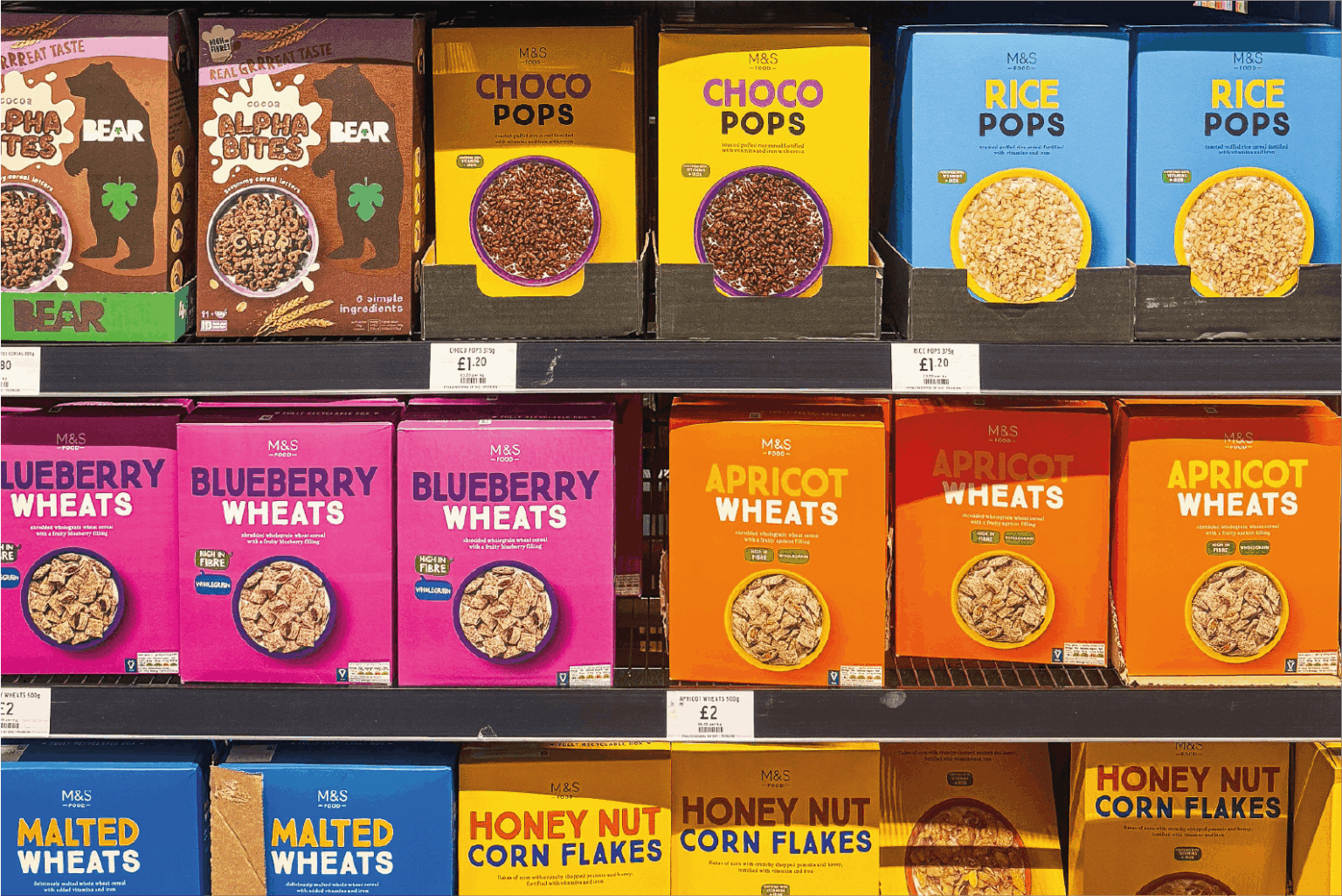 Picture of private label products in the cereal aisle